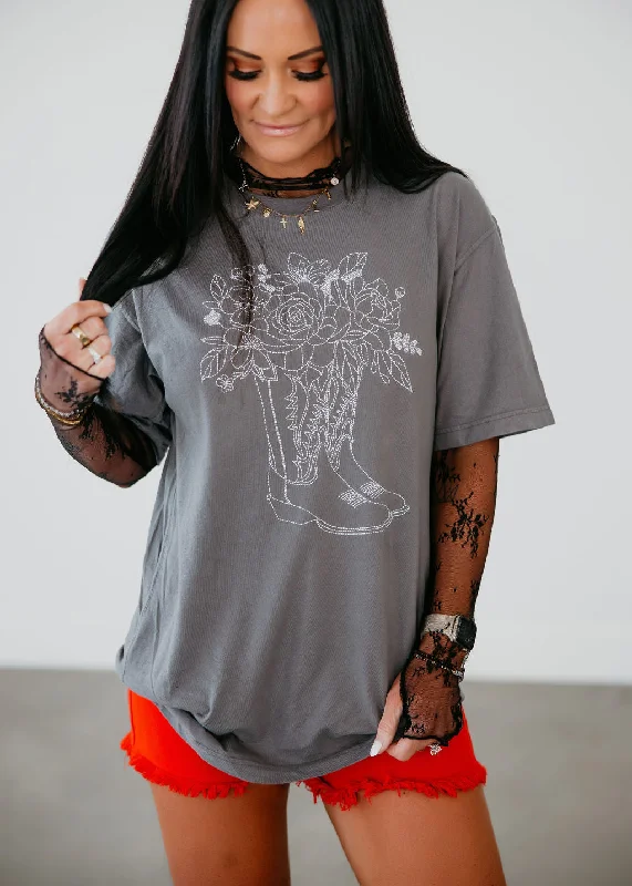 Flower Western Boot Graphic Tee