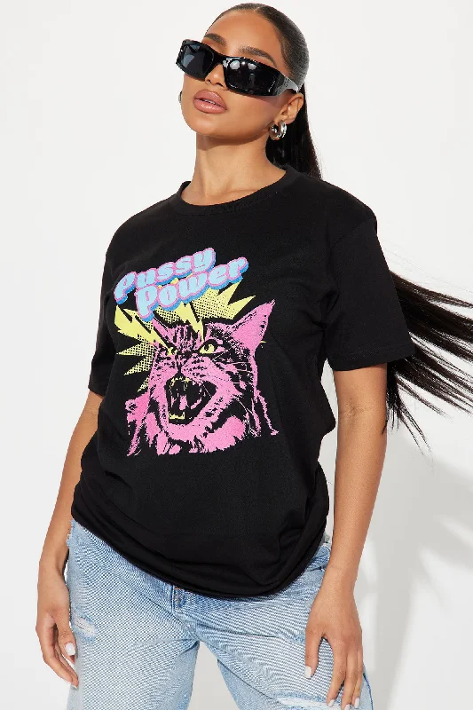 Pussy Power Graphic Tee - Black